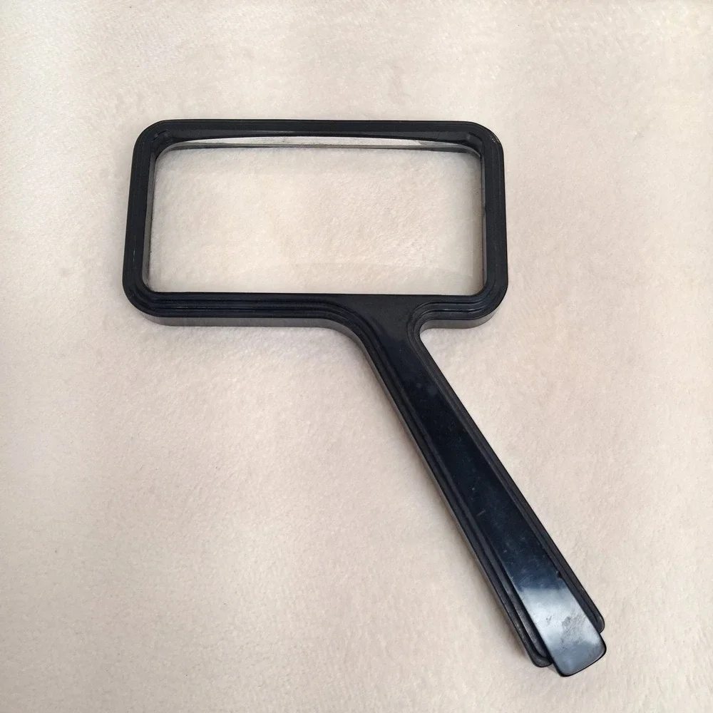 Vintage Bausch & Lomb Optical CO Rectangular Reading Magnifying Glass Black